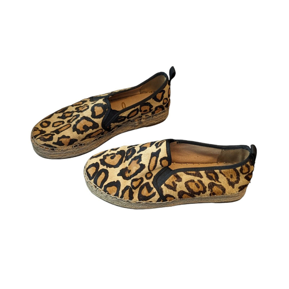 Sam Edelman Shoes - Sam Edelman Shoes Womens 8 Carrin Leather Leopard Calf Espadrille Platform
